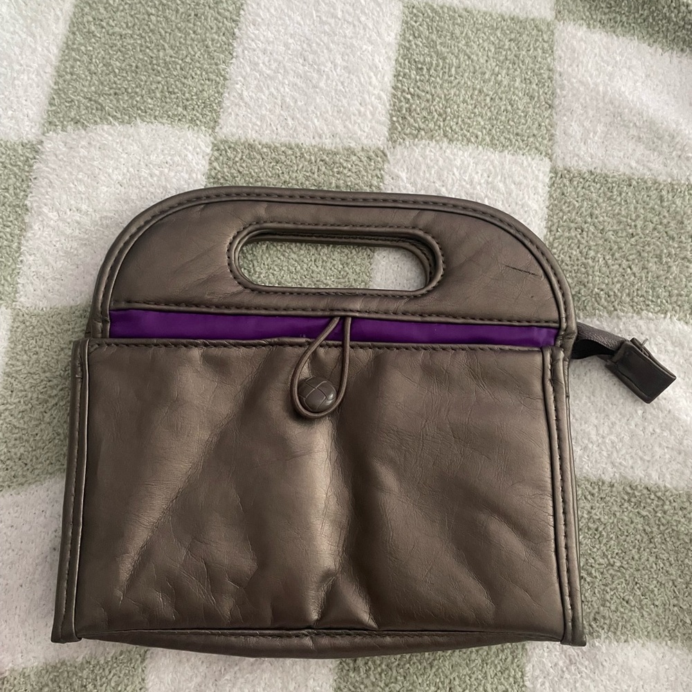Metallic Gray Travel Clutch